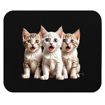 Discover Surprised Kittens Mouse Pads