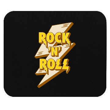 Discover Rock'N'Roll Sign With Lightning Bolt Mouse Pads