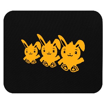Discover 3 Rabbits Three Friends Team Crew Waving Sitting Mouse Pads