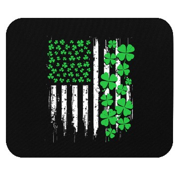 Discover Shamrock St. Patricks Day American Flag Mouse Pads