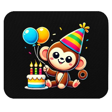 Discover Monkey Kid Celebrating Birthday Mouse Pads