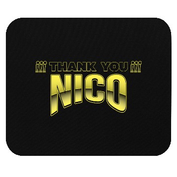 Discover Thank you nico Mouse Pads design yellow