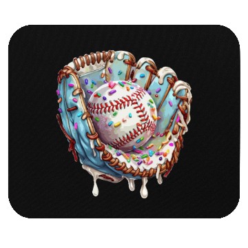 Discover Baseball Drip Ice Cream Sprinkles Baseball Glove Mouse Pads