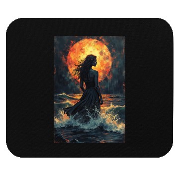 Discover Moonlit Requiem Waves of Ink and Light Mouse Pads