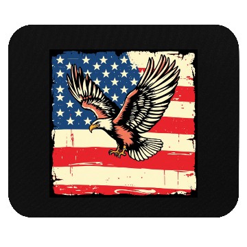 Discover Patriotic Eagle Illustration Mouse Pads