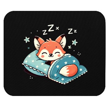 Discover Fox Sleeping In Bed At Night Time Mouse Pads