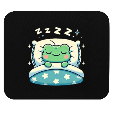 Discover Frog Sleeping In Bed At Night Time Mouse Pads