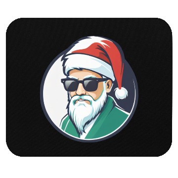 Discover Creative Santa logo design wearing sunglasses Mouse Pads