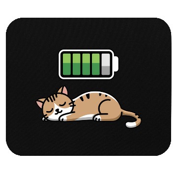 Discover Cat Sleeping Recharging Night Bedtime Mouse Pads