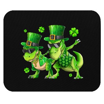 Discover Happy St Patricks Day Dinosaur T-rex Dabbing Mouse Pads