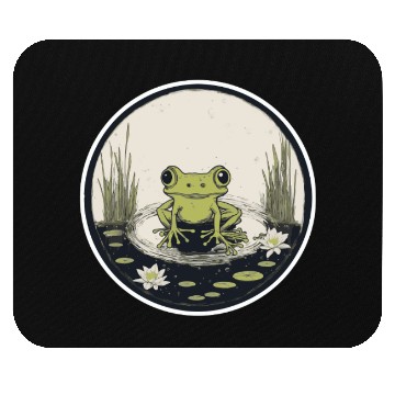 Discover Serene Frog in a Tranquil Pond Mouse Pads