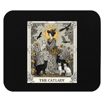 Discover The Cat Lady Tarot Card Vintage Gothic Cat Mom Mouse Pads