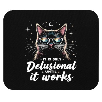 Discover Delusional Cat Cat Retro Cats Cat Lovers Mouse Pads