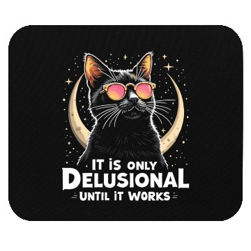 Discover Delusional Cat Cat Retro Cats Cat Lovers Mouse Pads