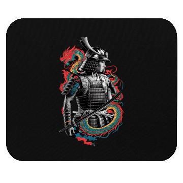 Discover Samurai Spirit with Dragon Embrace Art Mouse Pads