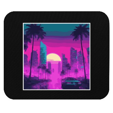 Discover Neon Paradise Vaporwave Sunset Vibes Mouse Pads