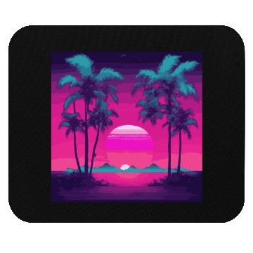 Discover Neon Paradise Vaporwave Sunset Vibes Mouse Pads