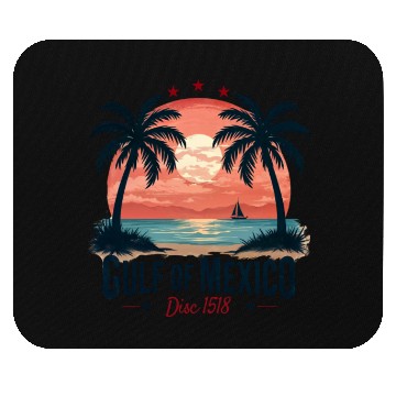 Discover Mexico Beach Vintage Sunset Tropical Vibes Mouse Pads