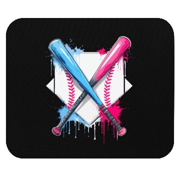 Discover Ice Cream Drip Baseball Bat Baseball Player Mouse Pads