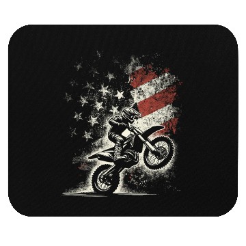 Discover Vintage Patriotic Dirt Bike Motocross USA American Mouse Pads