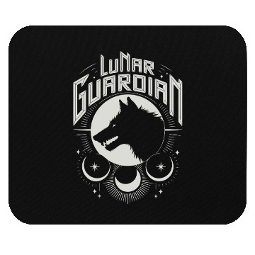 Discover Lunar Guardian Celestial Wolf Moon Phases Mouse Pads