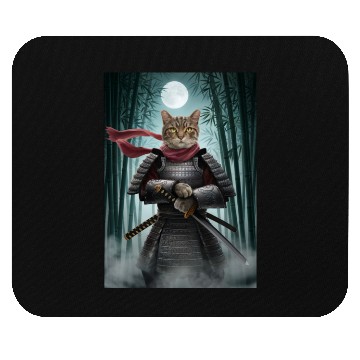 Discover Japanese Cat Samurai Cat Mouse Pads