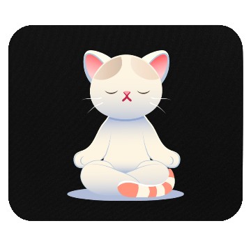 Discover Zen cat - mindfulness in soft colors Mouse Pads