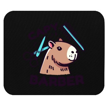 Discover Capy-Barber: Funny Capybara Pun Mouse Pads