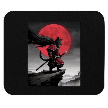 Discover Japanese Cat Samurai Cat Mouse Pads