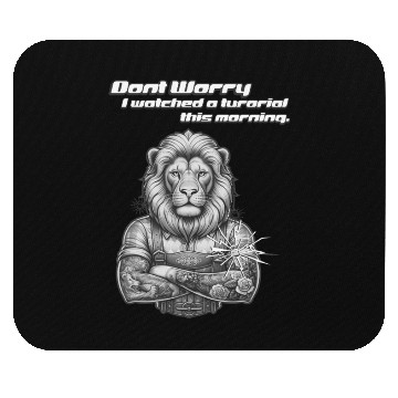 Discover Fearless Tattooed Lion I Watched a tutorial Mouse Pads