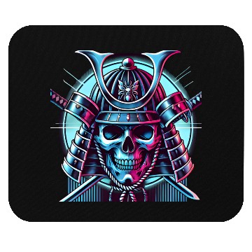 Discover Neon Bushido: The Skull Warrior Mouse Pads
