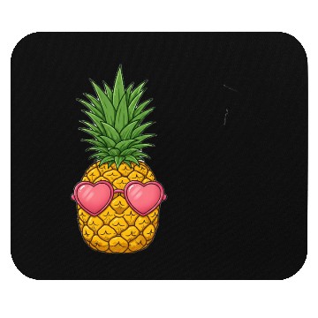 Discover A cute pineapple with heart-shaped sunglasses. Mouse Pads
