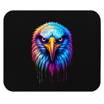 Discover Hyper-Realistic Neon Graffiti Eagle Face –Product Mouse Pads