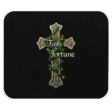 Discover Celtic Cross Faith & Fortune Shamrock Design Mouse Pads