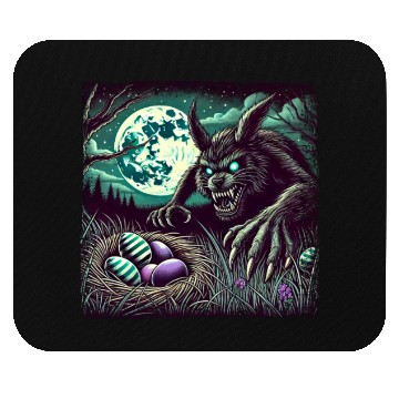 Discover Creepy Werewolf Easter Bunny Nightmare Mouse Pads
