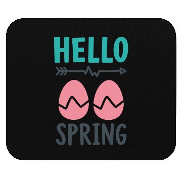 Discover Hello Spring - Spring Design with Easter Eggs Mouse Pads
