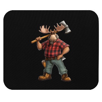 Discover Strong Deer Lumberjack in the Forest Mouse Pads