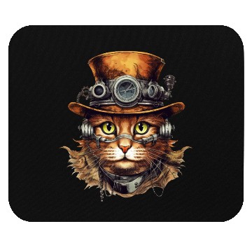 Discover Steampunk Cat Kitten Art Fantasy Steampunk Artwork Mouse Pads