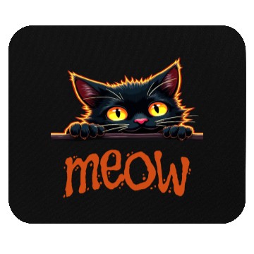 Discover Neon Black Cat with Playful  Mouse Pads
