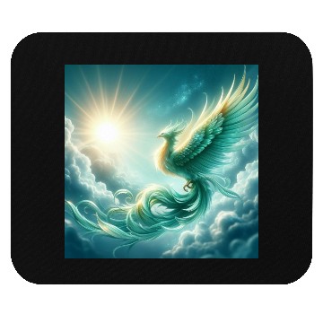 Discover Green & Gold Rising Phoenix Mouse Pads