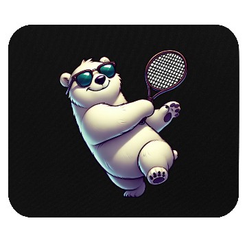 Discover Polar Bear Tennis Player Arctic Cartoon Mouse Pads