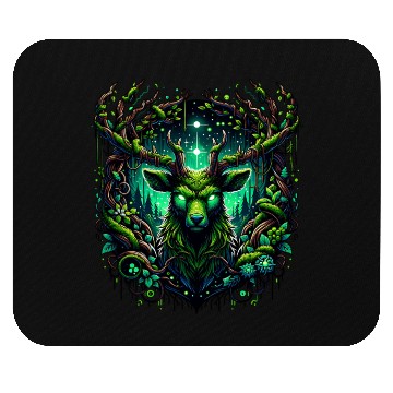 Discover Mystical Forest Stag with Enchanted Glow Mouse Pads