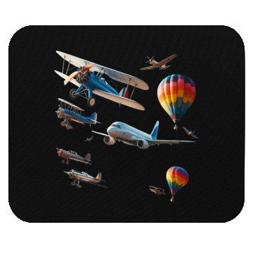 Discover Planes and Hot Air Balloons Mouse Pads