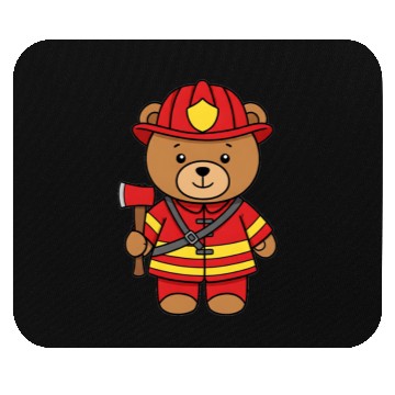 Discover Teddy bear firefighter Mouse Pads