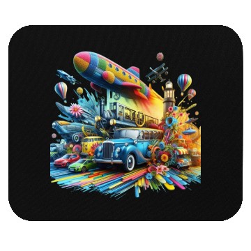 Discover Multi-Colored Vehicles Mouse Pads