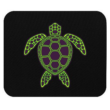Discover Green Neon Lava Sea Turtle Design Mouse Pads
