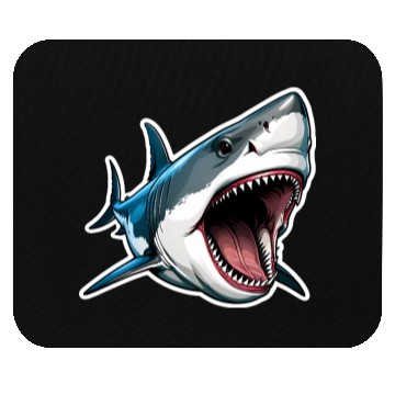 Discover Big White Shark Attack Mouse Pads