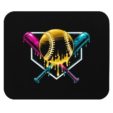Discover Neon Drip Baseball Design Mouse Pads