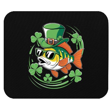 Discover St. Patrick's Day With Fish And Clover Leaves Mouse Pads
