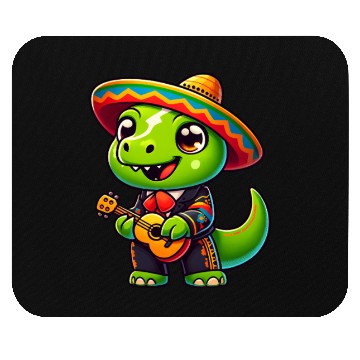 Discover Dino Mariachi Cinco de Mayo Guitar Mouse Pads